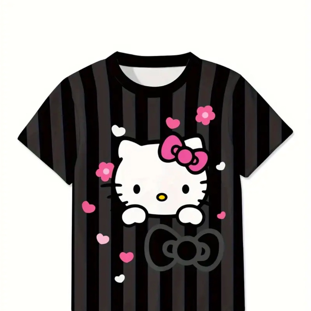 Hello Kitty Striped Tee with Pink Accents